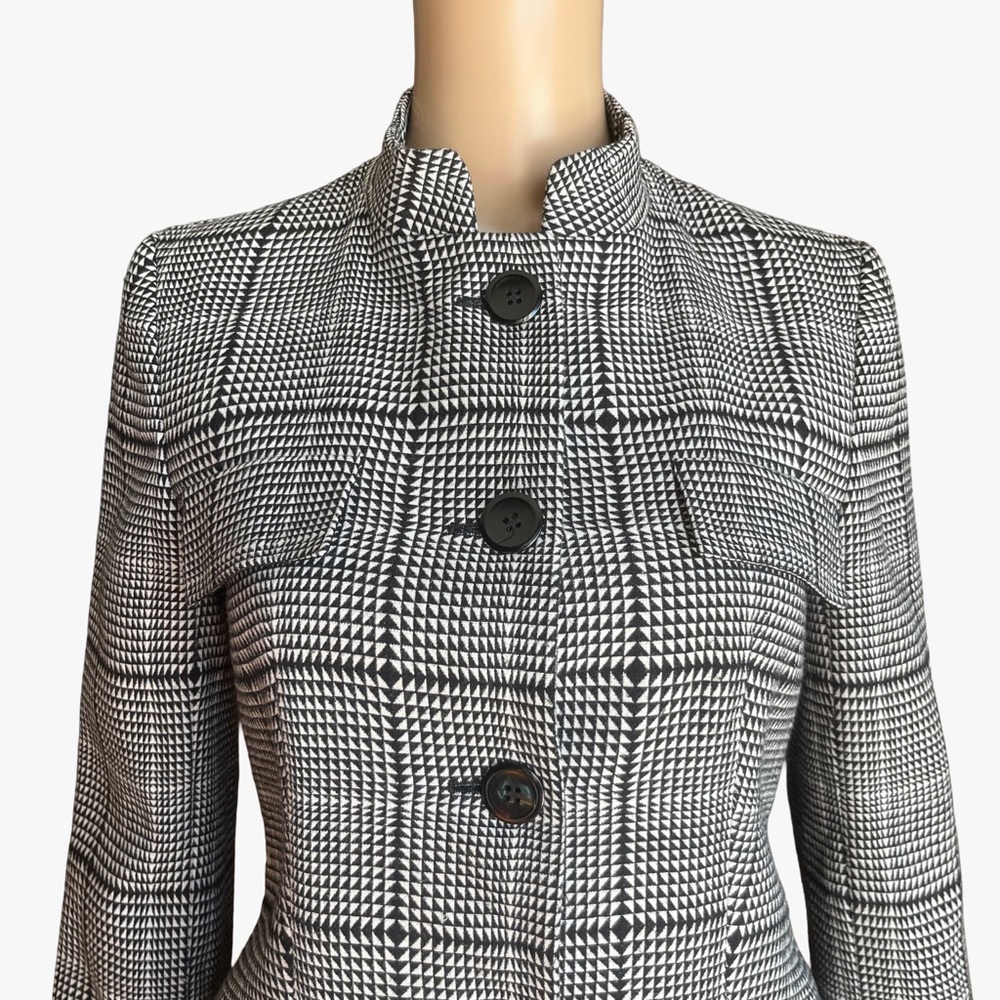 ZARA Made in Spain Wool-Blend Houndstooth Coat | Tailored Fit | Size S - Picture 6 of 10